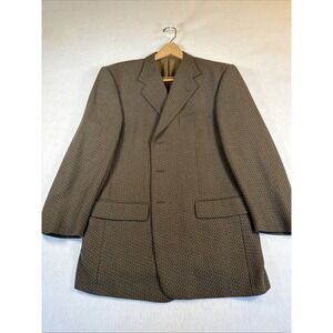 Tallia Uomo Men's Suit Jacket Size 42 Regular Brown 100% Wool 42R Blazer Coat